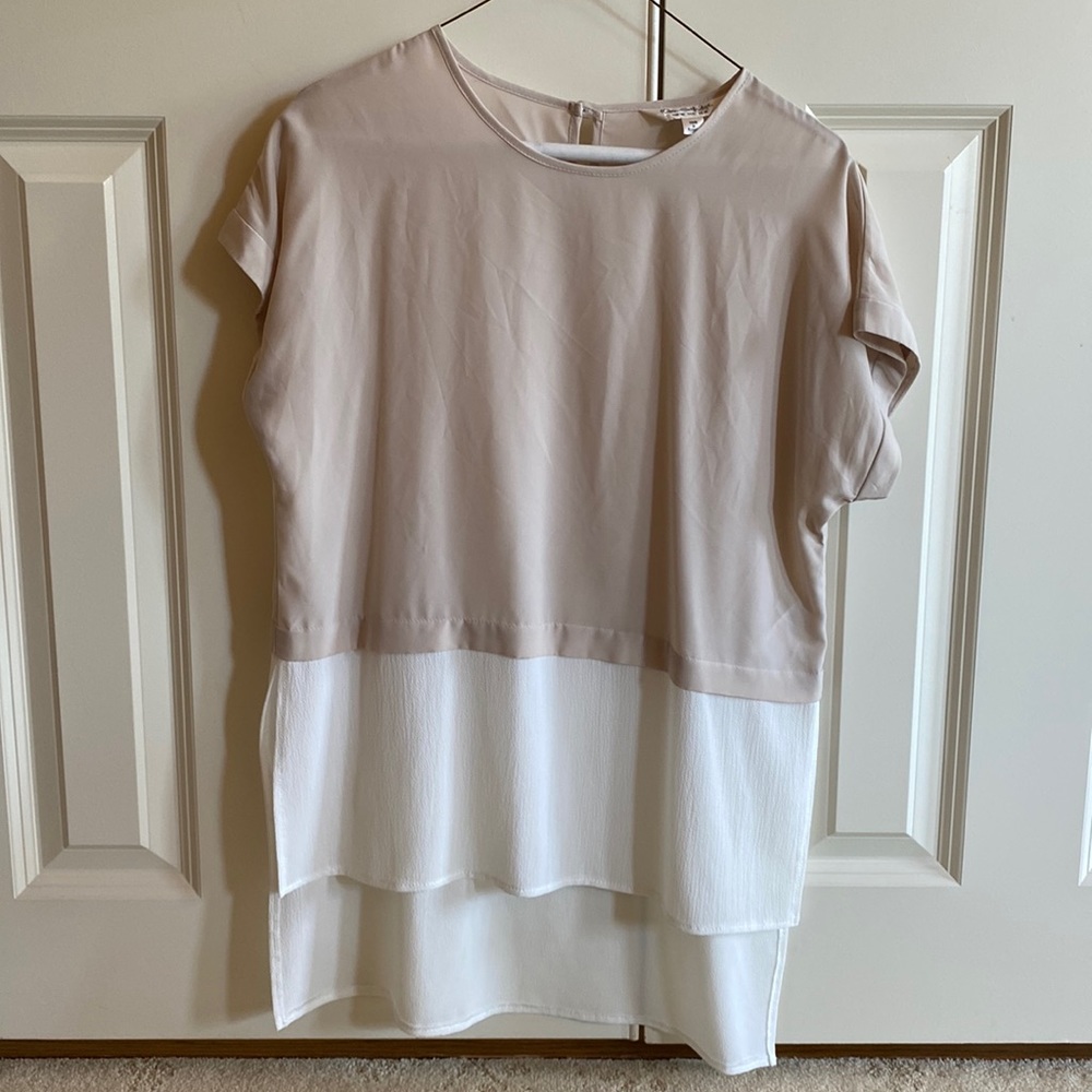 Blouse light stone and white